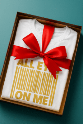 T-shirt blanc SJ EXCLUSIVE « ALL EYES ON ME » édition limitée – idée cadeau premium homme mode urbaine chic