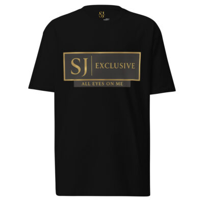 T-shirt épais homme noir SJ EXCLUSIVE avec logo doré – collection ALL EYES ON ME
