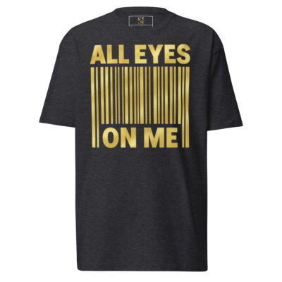 T-shirt premium homme noir gris ALL EYES ON ME SJ EXCLUSIVE logo doré luxe mode urbaine