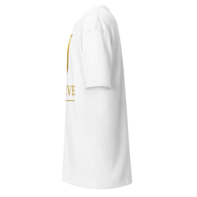 T-shirt premium homme SJ Exclusive blanc logo doré vue de côté coupe élégante