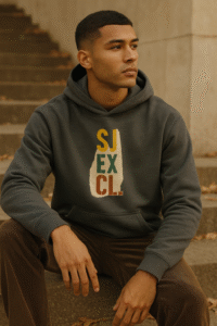 Hoodie homme luxe noir avec logo doré ALL EYES ON ME – SJ EXCLUSIF édition limitée streetwear premium