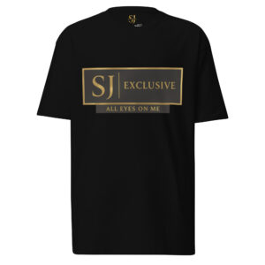 T-shirt épais homme noir SJ EXCLUSIVE avec logo doré – collection ALL EYES ON ME
