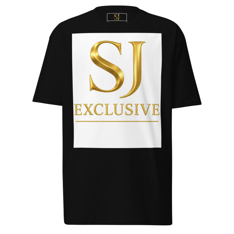 T-shirt premium homme SJ Exclusive noir avec logo doré édition limitée luxe mode internationale