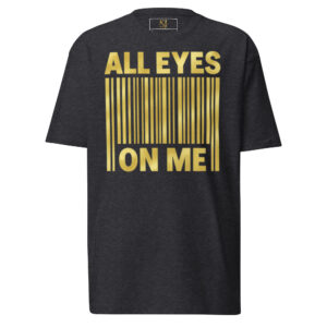 T-shirt premium homme noir gris ALL EYES ON ME SJ EXCLUSIVE logo doré luxe mode urbaine