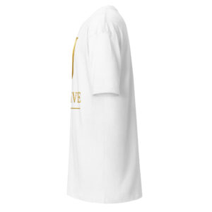 T-shirt premium homme SJ Exclusive blanc logo doré vue de côté coupe élégante