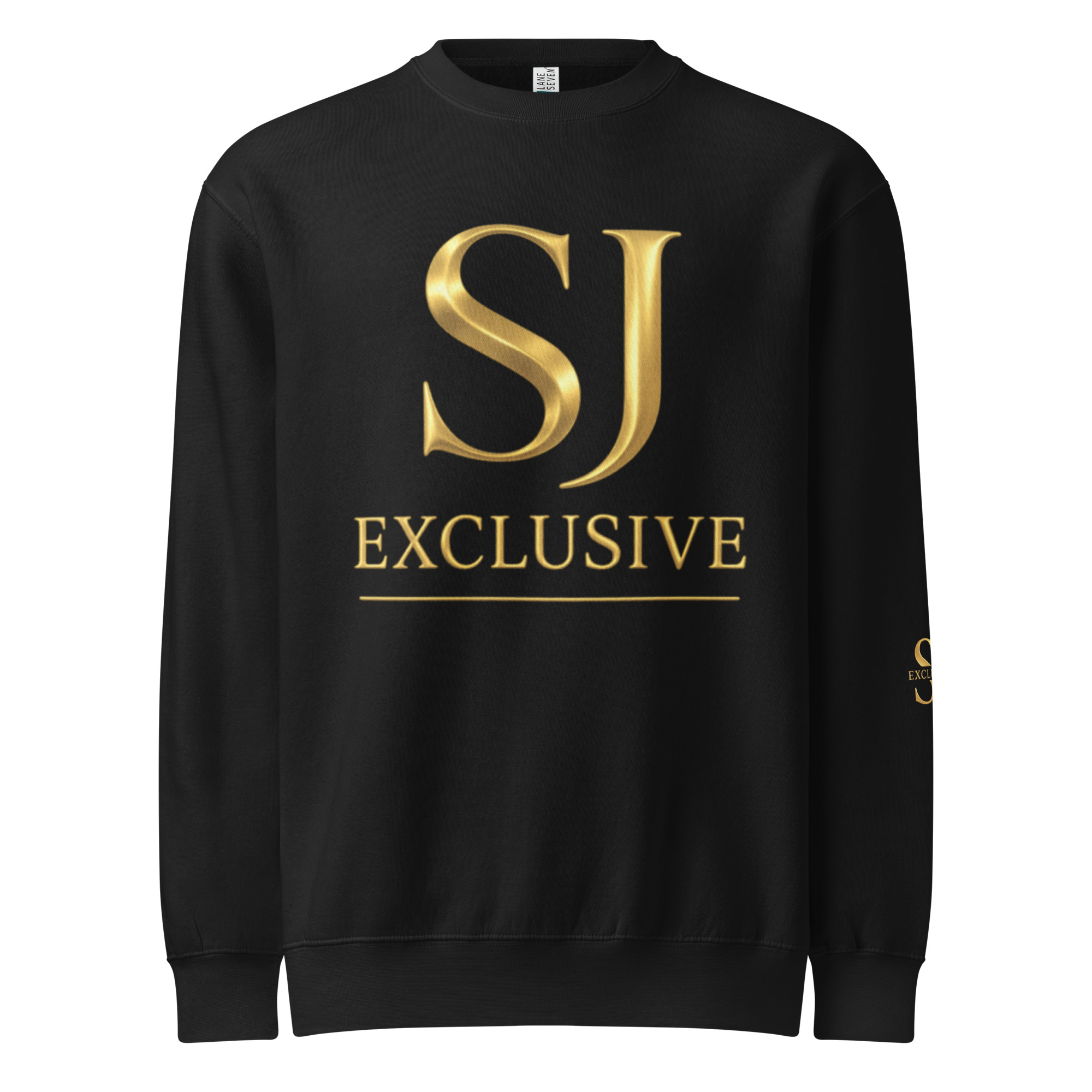 Sweat-shirt noir SJ EXCLUSIVE à logo doré – streetwear de luxe