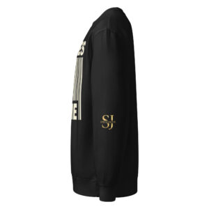 Sweat-shirt noir SJ Exclusive logo doré luxe manche, mode urbaine premium homme